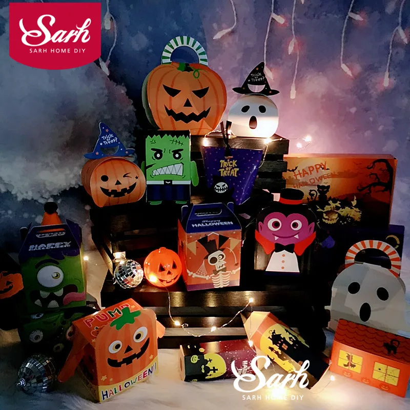 

Halloween Funny Pumpkin Box Ghost Spider Vampire Collection Candy Boxes Biscuits Boxes for Baking Decoration Package Lovely Gift