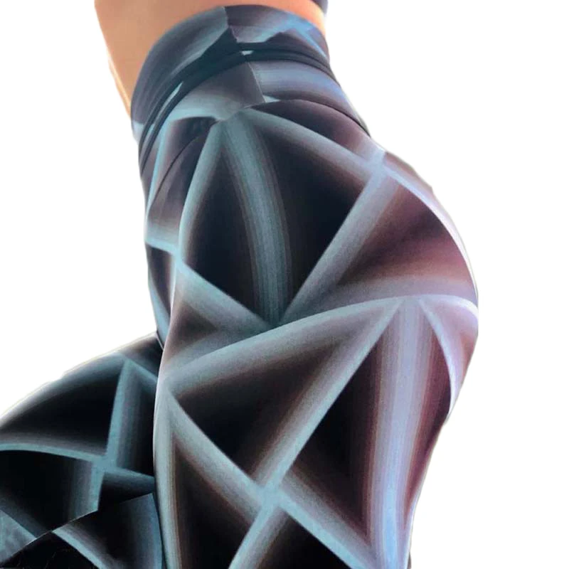 

Fashion Leggings Women blue laser Cross beam Prints Fitness Legging Silm Stretch Leggins High Waist Legins Trouser Casual Pants