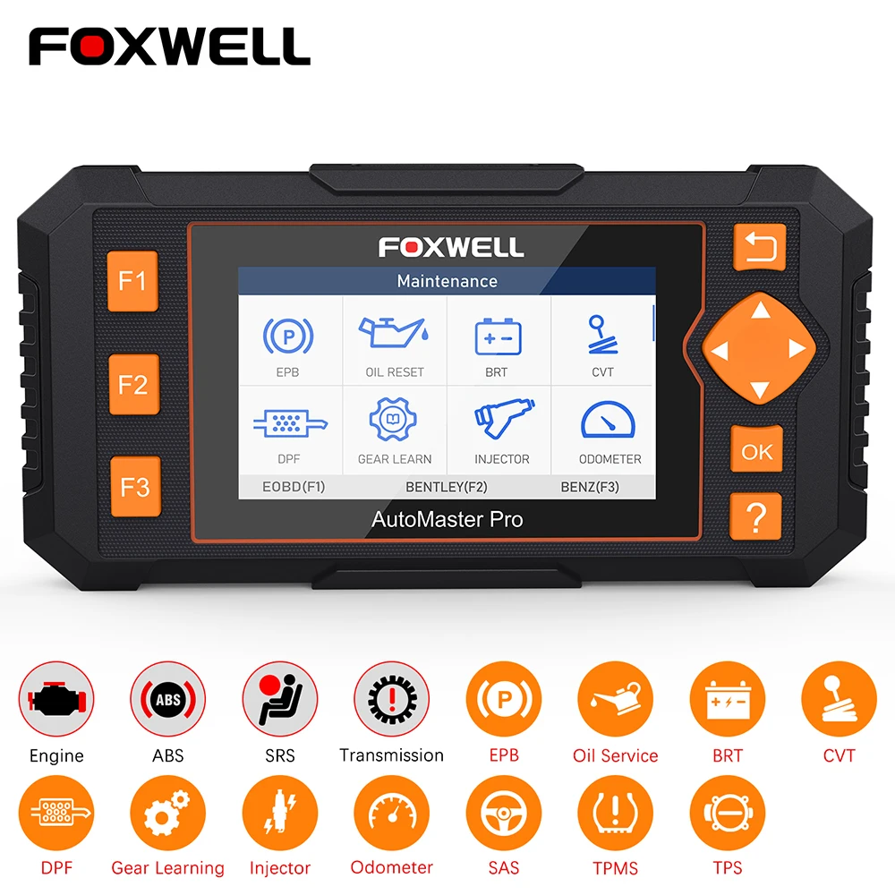 Foxwell NT634 OBD2 автомобильный диагностический инструмент четыре системы диагностики