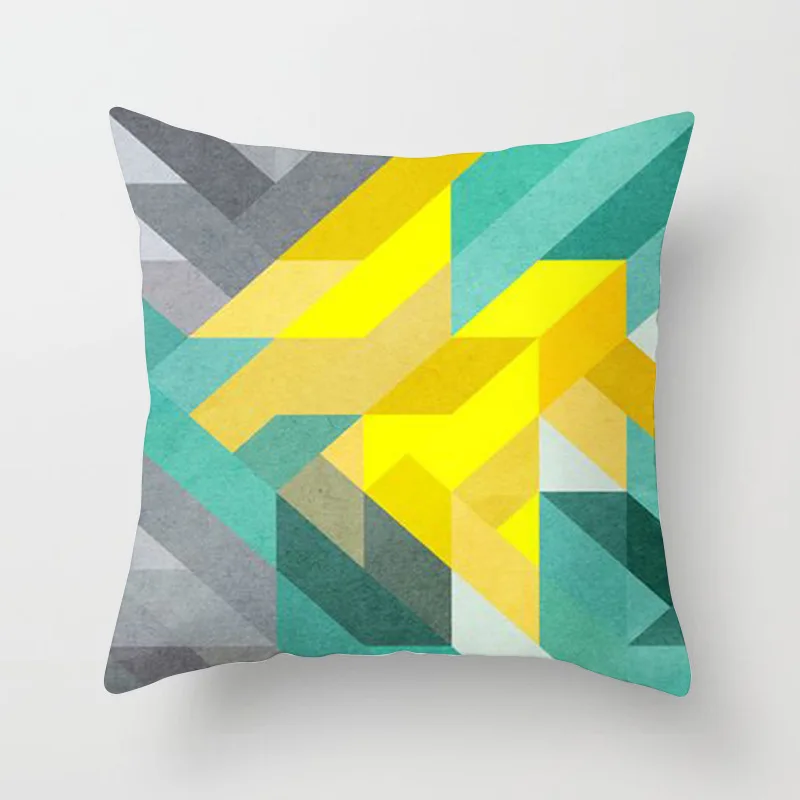 

Geometric Abstract Cushion Cover 45x45cm Mint Green Peachskin Decorative Pillows For Sofa Cushions Home Decor Pillow Cases