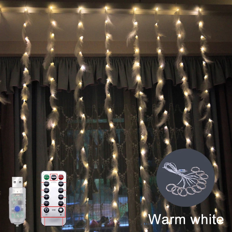 Рождественская гирлянда с Лунной звездой, светодиодный светильник-Гирлянда для занавесок, ЕС/220 В, 3,5 м, внутренний светодиодный вечерние светильники для сада и сцены, наружный декоративный светильник - Цвет: 3X3M warmwhite