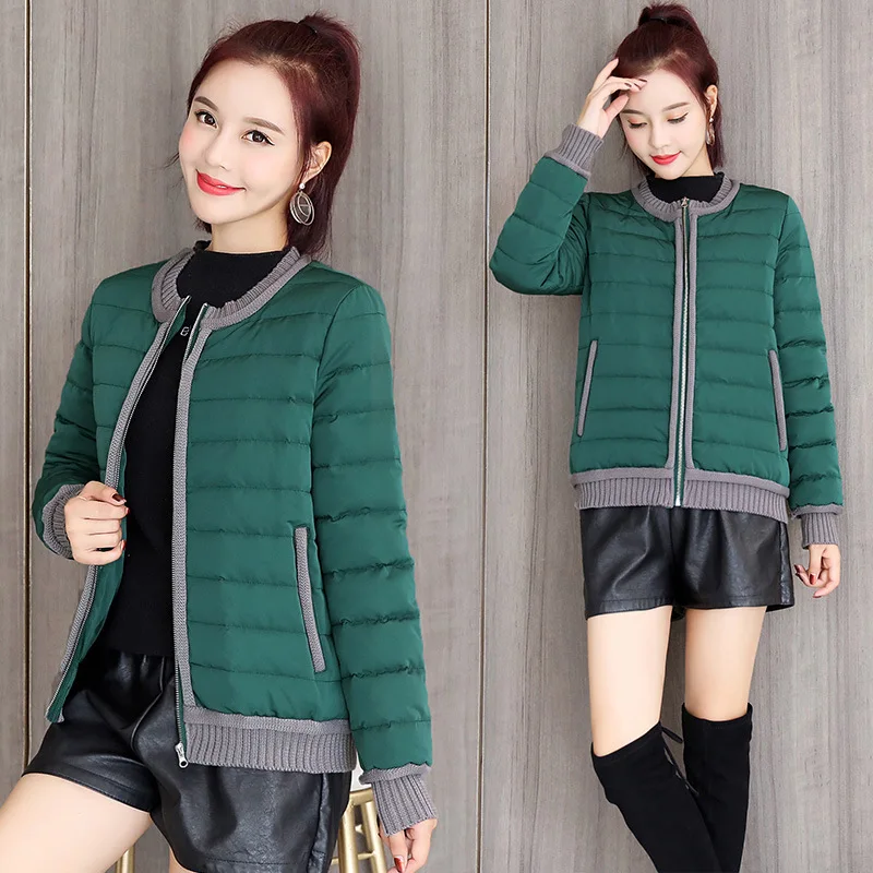 Versitile Fashion Loose Comfortable Elastic Band Hem Winter Long Sleeve Short down Jacket Zipper