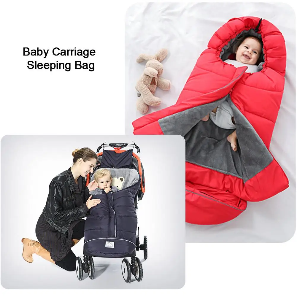 Get  Baby Sleeping Bag Winter Thick Warm Baby Stroller Sleeping Bag Newborn Foot Cover Wheelchair Childr