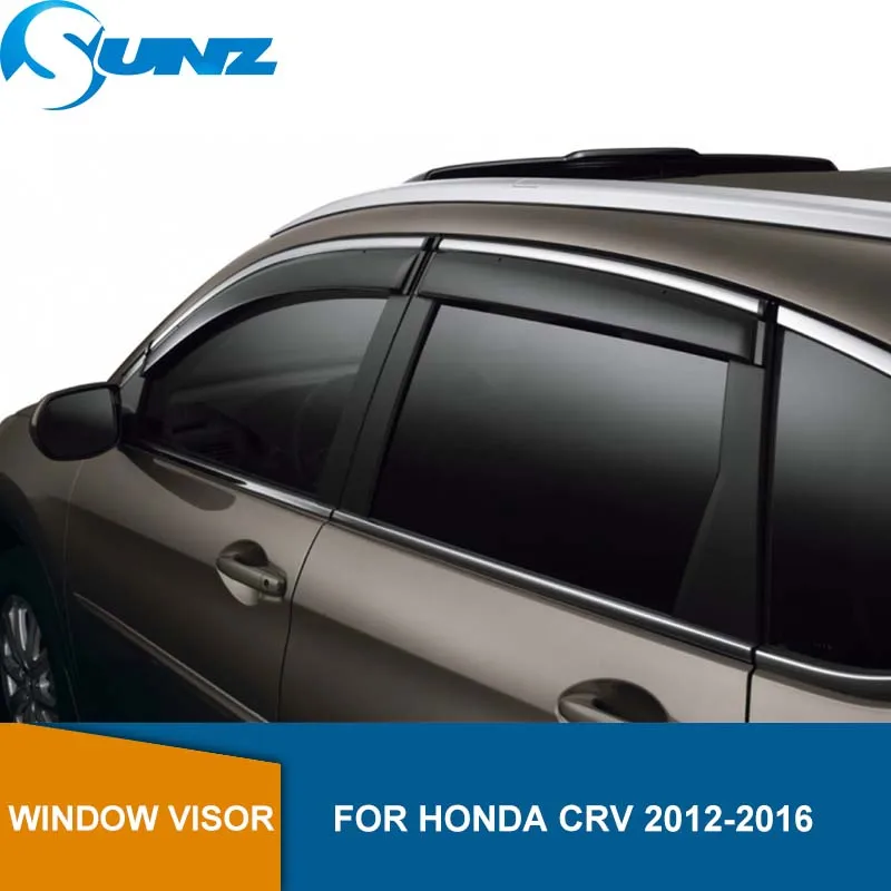 

Side window deflectors For HONDA CRV 2012 2013 2014 2015 2016 ABS Black Car Wind Sun Guard Rain Wind Vent Visor Cover Trim SUNZ