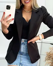 Manteau Blazer bouffant à manches longues pour femmes, costume de bureau à la mode 