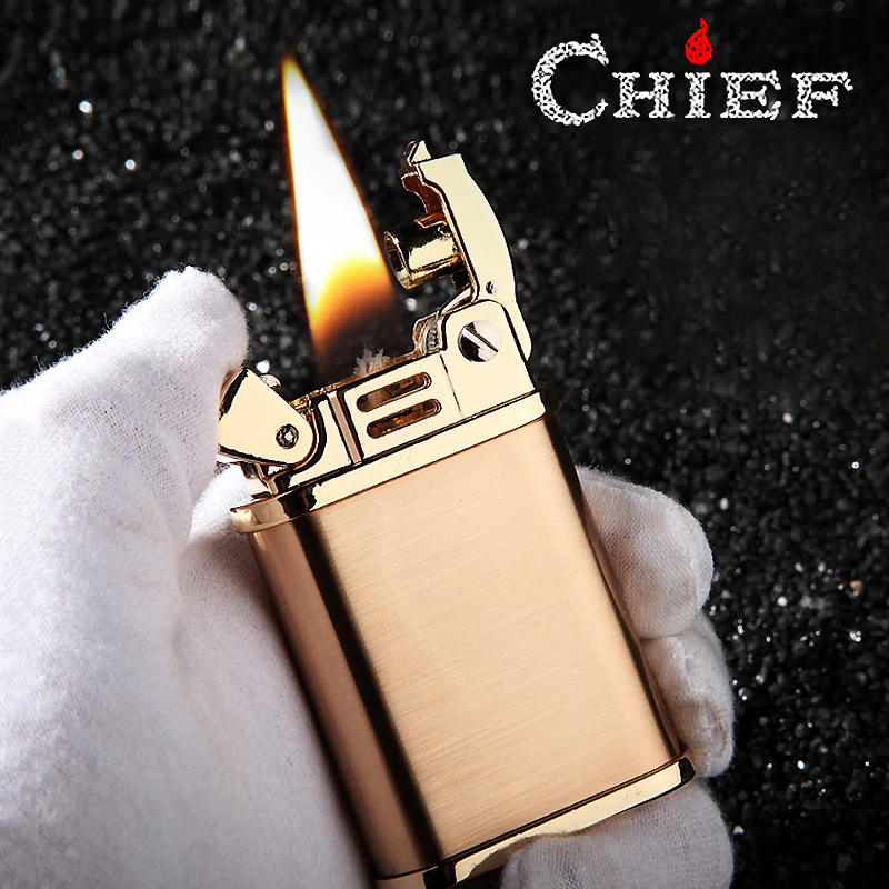 

Chief High Grade Lighter Gasoline Kerosene Flint Petrol Vintage Cigarette Lighter Oil Refillable Retro Men Gadgets Bar Lighters