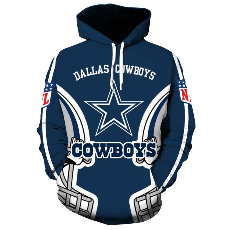 00126 Модная толстовка с 3d капюшоном Dallas Cowboys - Цвет: 00126