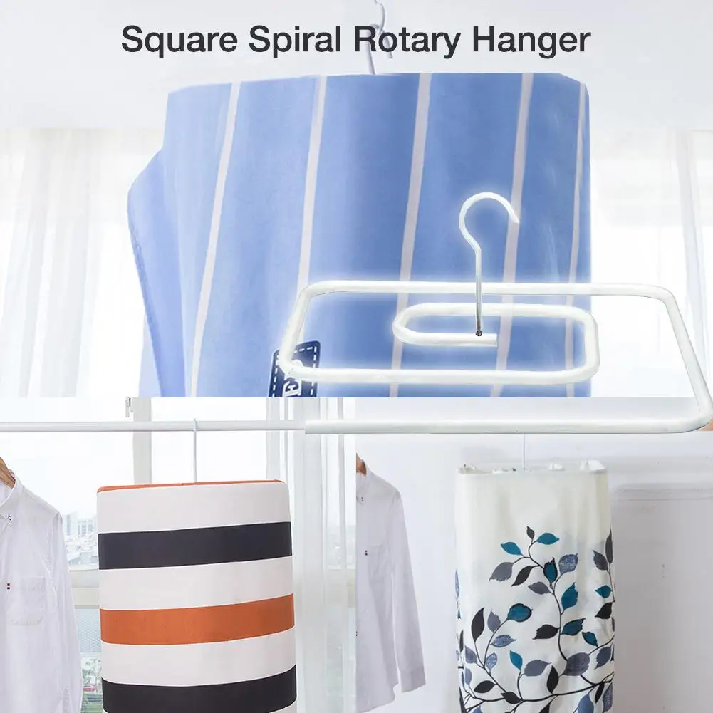 Вращающаяся вешалка для одежды квадратная спиральная вращающаяся подвесная сушилка для одежды спиральная вешалка вращающаяся стойка для хранения Органайзер Домашний для хранения T