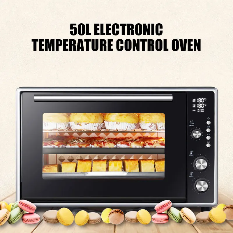 Multifunction Household Electric Oven 50L Big Capacity Home Baking Machine Cake Pizza Bread Oven Baker Kitchen Appliances F50