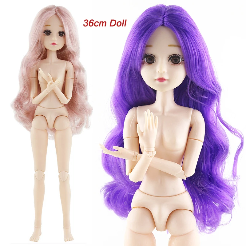 22 подвижных шарнирных 36 см 1/4 куклы Bjd детские розовые фиолетовые волосы 4D ресницы