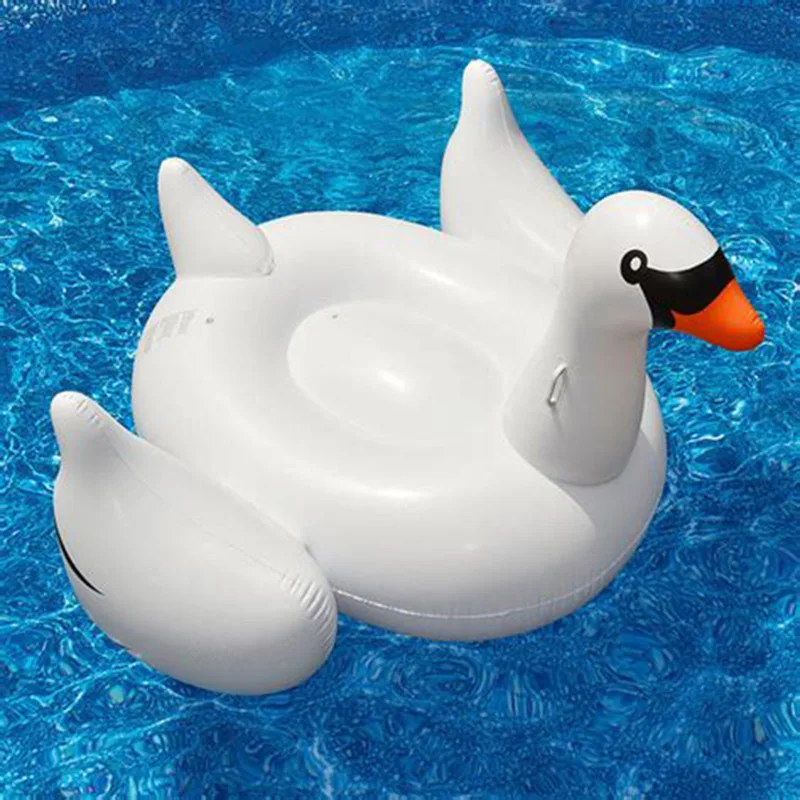 White Swan 60 дюймов ездить на Плавание кольцо гигантский надувной плавающий лебедь, способный преодолевать Броды для взрослых Для детей, на лето воды для отдыха и вечеринок игрушки бассейна - Цвет: White Swan