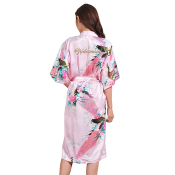 

Sexy Letter Of "bridesmaid" Wedding Robe Sleepwear Nightdress Women Kimono Bathrobe Gown Home Clothing Loose Homewear Pajamas