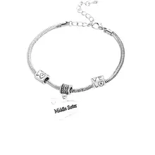 12 шт Любовь бисера браслет из цепочек средняя сестренка прозрачное Кристальное сердце браслеты с подвесками семья девушка сестра лучшие друзья подарки на Рождество Горячая