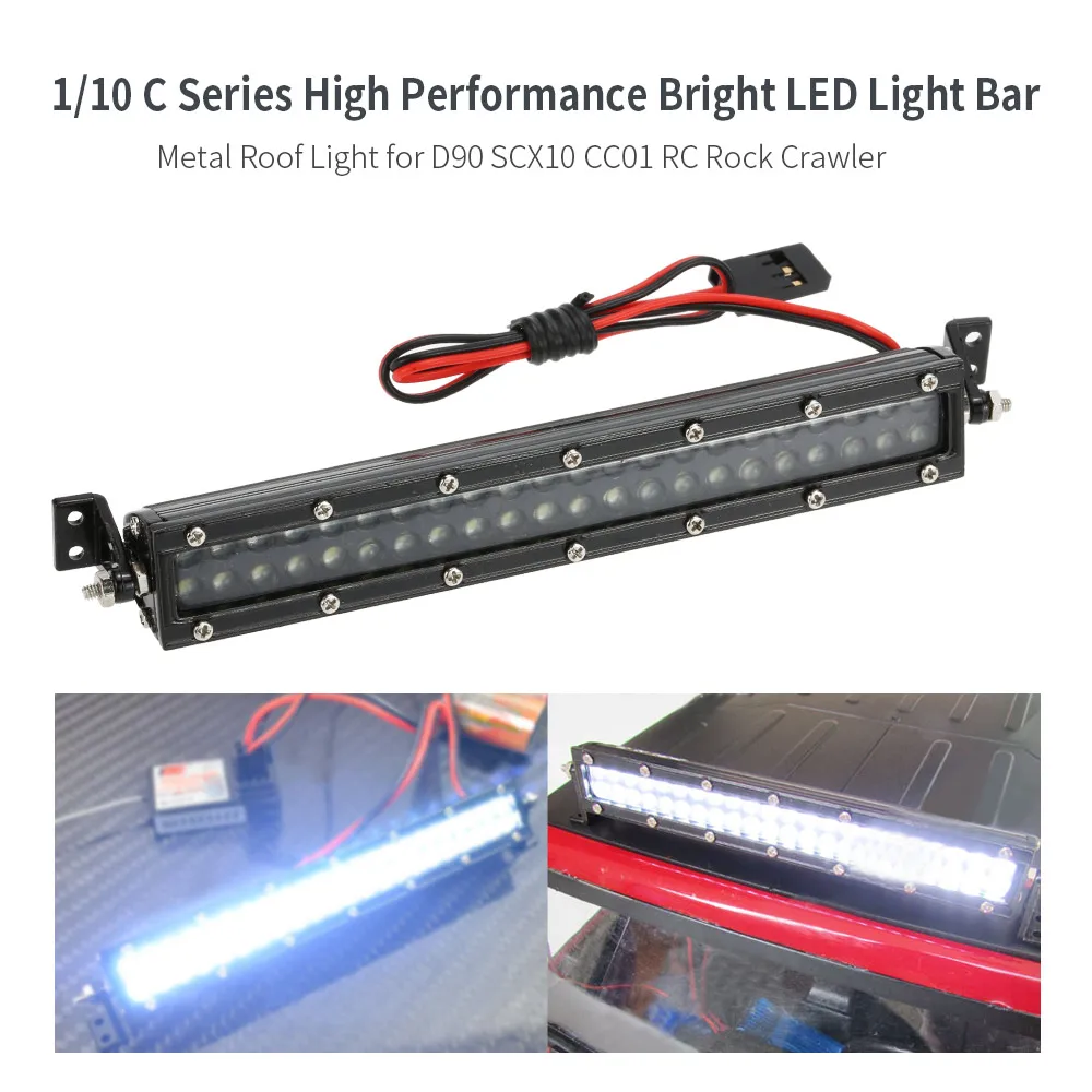 

1/10 C Series Bright LED Light Bar Metal Roof Light Lamp for HSP 1/10 RC4WD Axial D90 SCX10 Traxxas TAMIYA CC01 RC Rock Crawler
