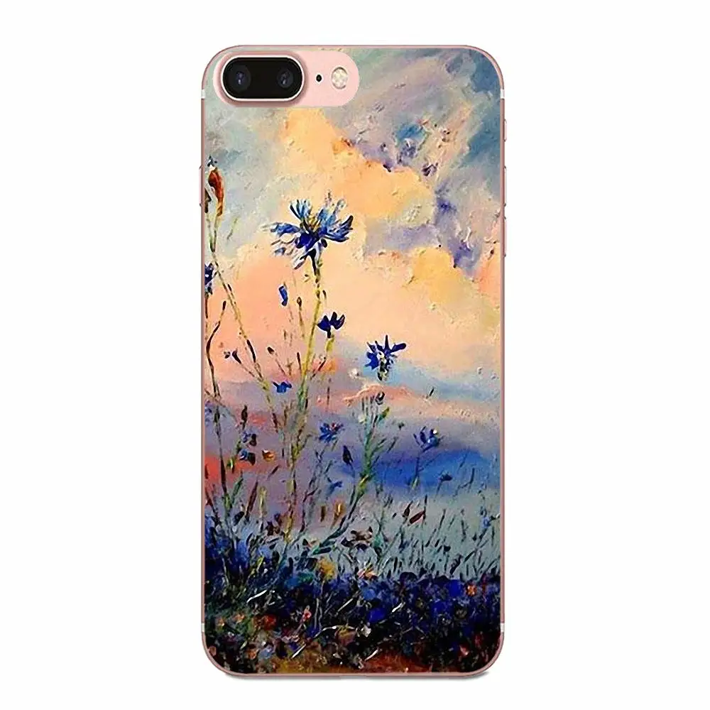 Корпус мобильного телефона из ТПУ прозрачный для Xiaomi Redmi Note 2 3 3S 4 4A 4X5 5A 6 6A Pro Plus Рисование цветов масляными красками