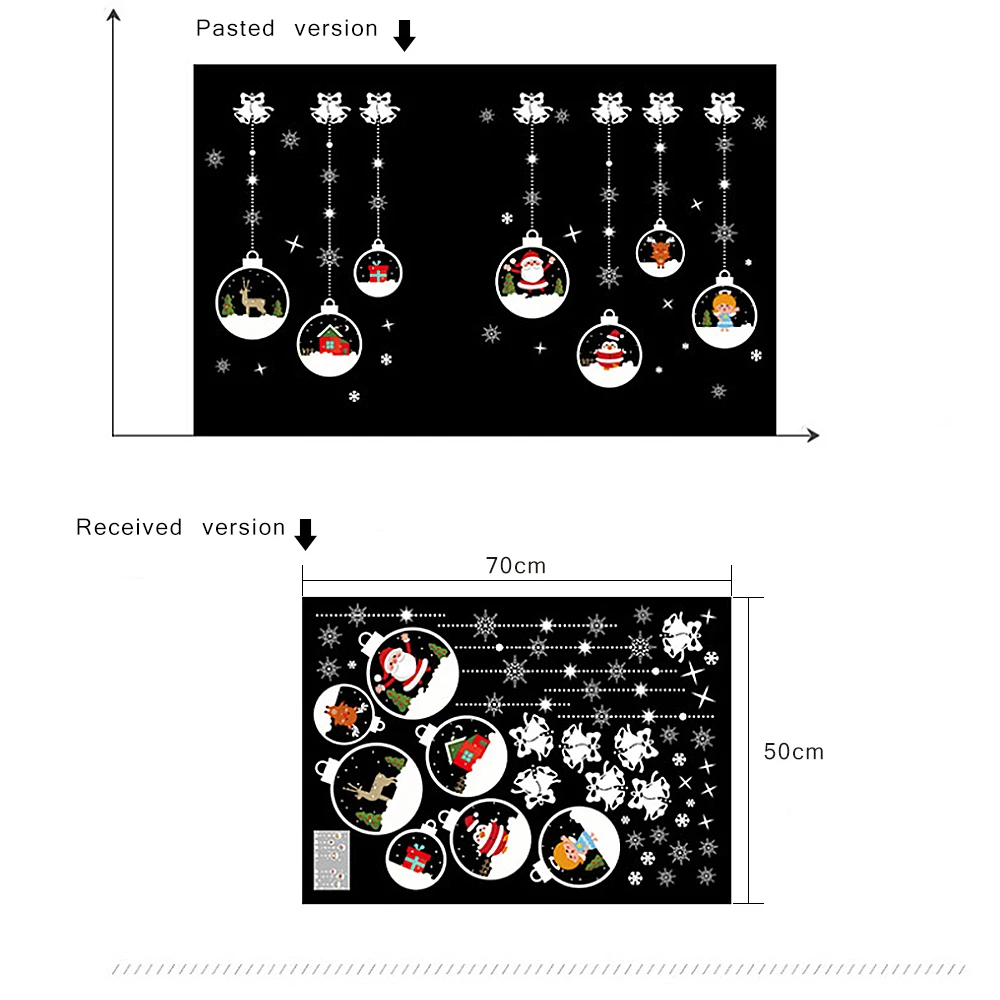 Рождественские украшения, наклейки на окна, Рождественское украшение для дома, Рождественский Декор, счастливого Нового года