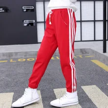 Весенняя и Осенняя детская одежда; стиль; повседневные спортивные брюки для девочек; длинные брюки для детей среднего и большого размера; Wechat Bus