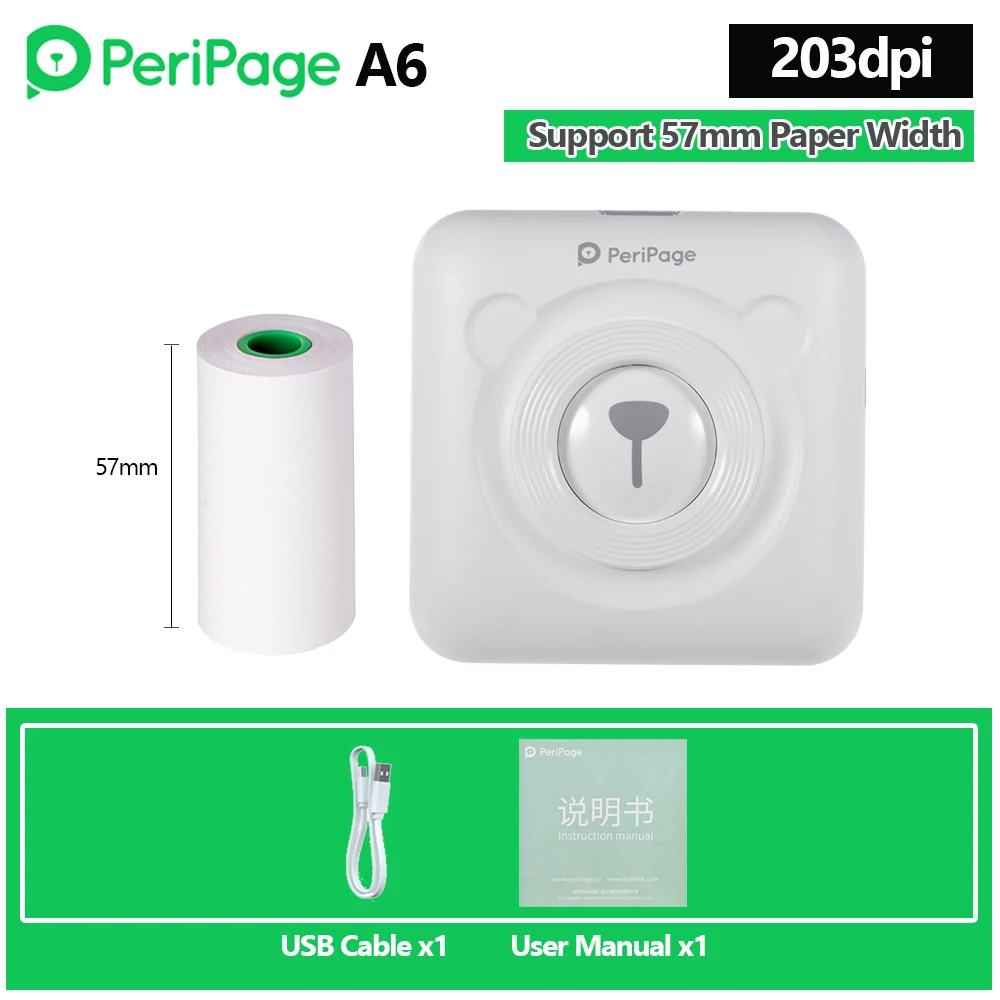 PeriPage A9s MAX Portable Photo Printer 304dpi Bluetooth Wireless Thermal Printer Receipt Label Maker Sticker PeriPage A9 Max A8 