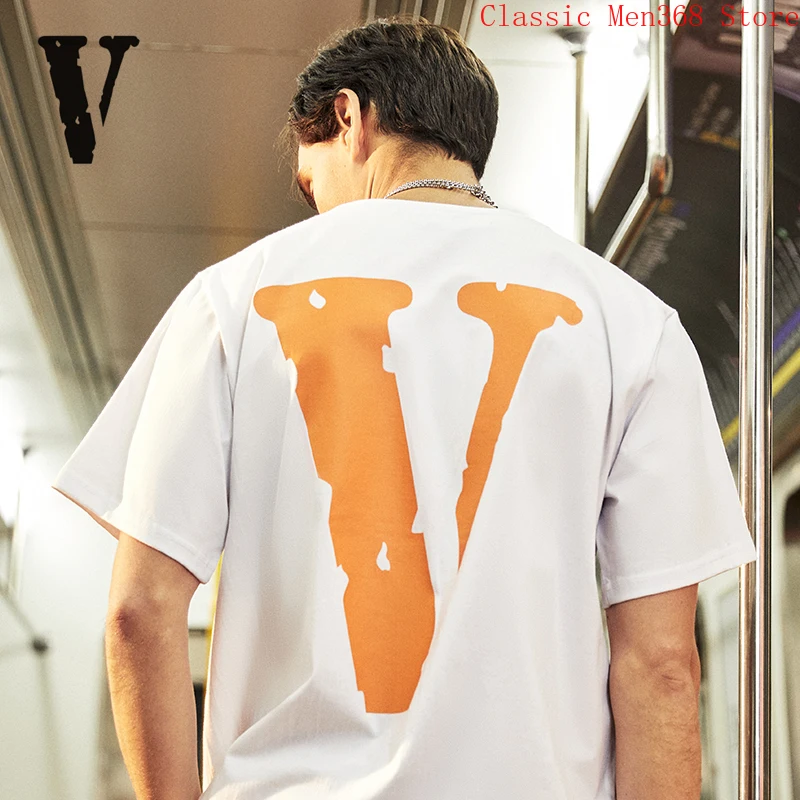 Kaus Oblong Longgar Mode V Besar Oranye 