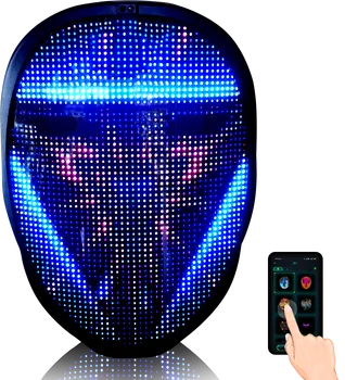 

2020 New Shining Mask LED LightDIY Style Upmask Bluetooth Variable Face Mask Costume Party Festival Cosplay Prop Decoration