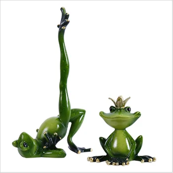 

Creative Resin Frog Statue Desktop Crafts Jewelry Nordic Wine Cabinet Simulation Frog Miniature Home Decorations