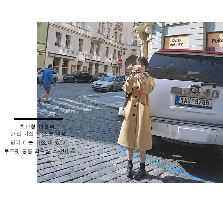 Шерстяная куртка с манжетами для фотосессии, Зимний стиль, женское платье, Ретро стиль, стиль лень, Дафлкот