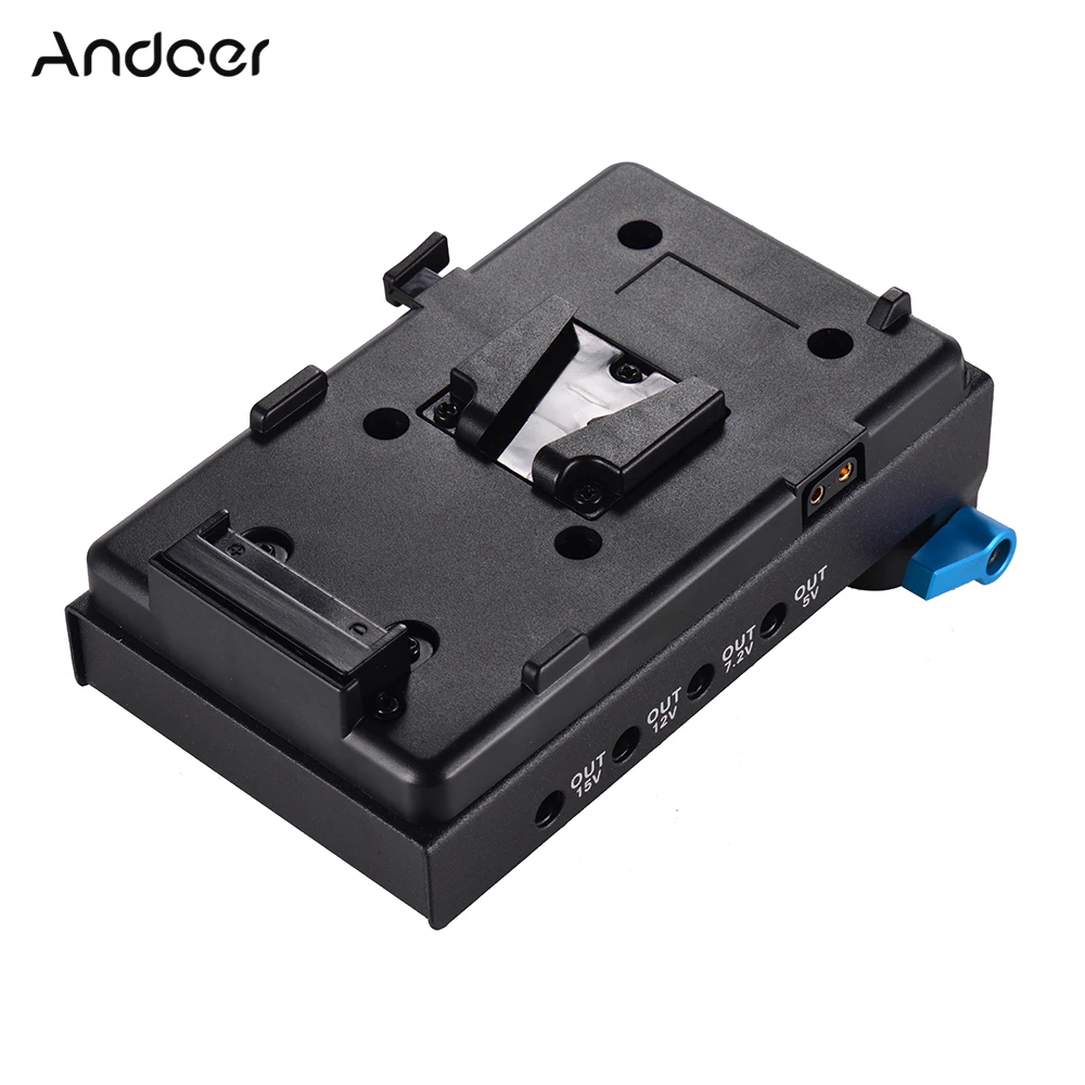 

Andoer V Mount V-lock Battery Plate Adapter EN-EL15 Dummy Battery Adapter for BMCC BMPCC Nikon for Monitor