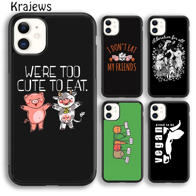 Krajews Vegan Vegetarians Animal Love Quotes Phone Case Cover For iPhone 5 6s 7 8 plus X XS XR 11 12 13 pro max Samsung S9 S10 | Мобильные