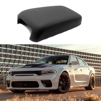 

for 11-19 Dodge Charger for Chrysler 300c Black Vinyl Leather Center Console Lid Armrest Cover