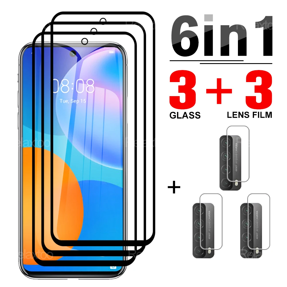 Закаленное стекло 6 в 1 для Huawei P Smart 2021 Защита экрана Mate10 Pro Mate20 Lite Nova3i объектив