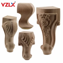 VZLX, европейский стиль, резная мебель из цельного дерева, ножки для ног, тумба под ТВ, винтажные украшения для дома, аксессуары