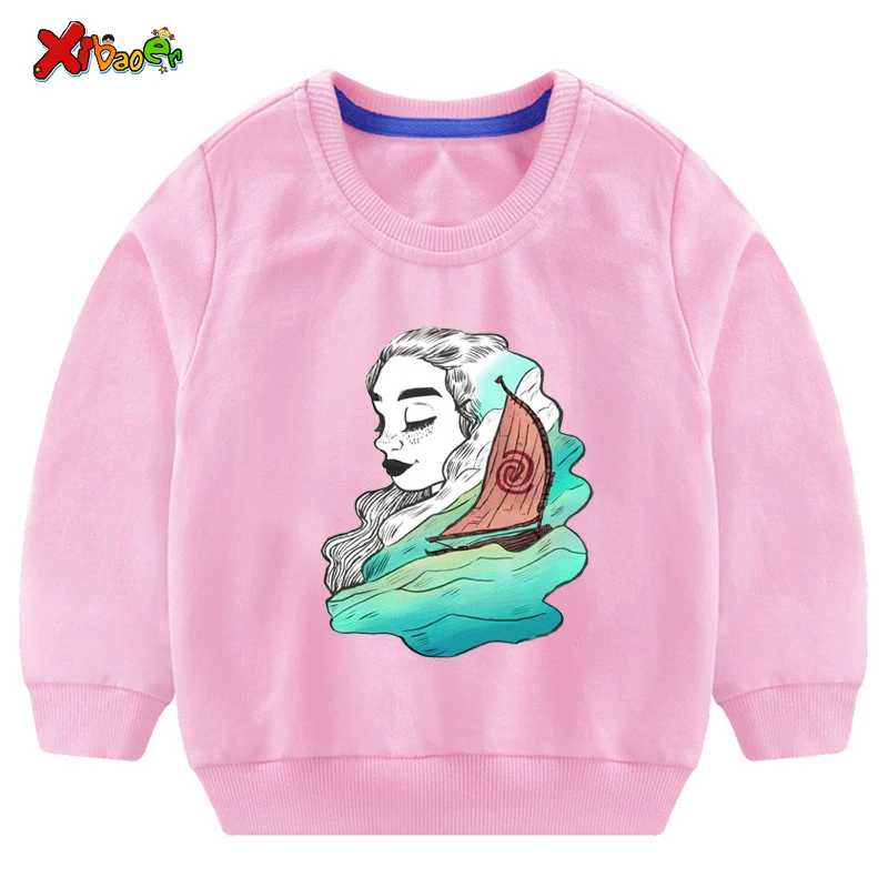 Baby Girl Sweatshirt Moana Autumn Children Girls Sweatshirts Toddler Cotton Sweatshirts Costume Children Clothing Kids