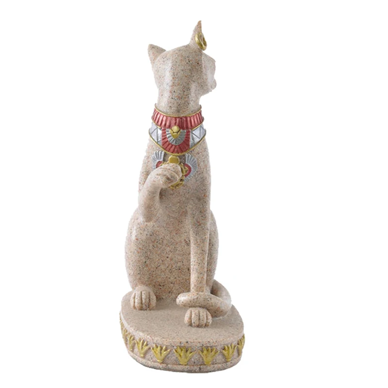 

Sandstone Bastet Statue Egyptian Cat God Figurine Cat Ancient Egypt Natural Sandstone Craft Sculpture Home Desk Decor B