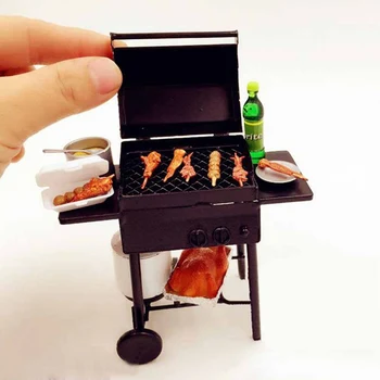 

1/12 Scale Cute Bbq Grill Miniature Ornaments Doll House Gadget Kitchen Food Mini Furniture For Dollhouse Kids Toys Hot Sale