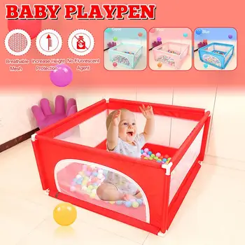 

Baby Playpen Fence Foldable Alloy Steel Pipe Toddler Indoor Safety Play Pool Child Protection Play Yard 0~5 Years Old Children