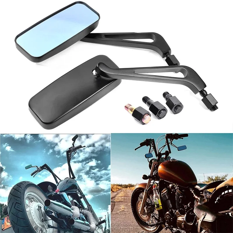 Motorcycle Accessories Motorbike Rectangle Mirrors For Harley Softail Sportster Chopper Bobber Honda Yamaha Kawasaki