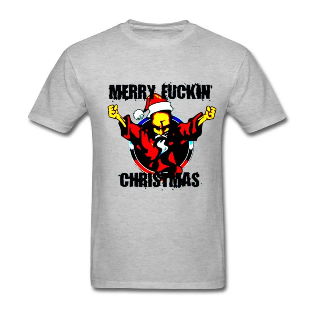 Thunderdome X Mas Hardcore Merry Fckin' Рождество Мужская футболка аниме короткий рукав 100%