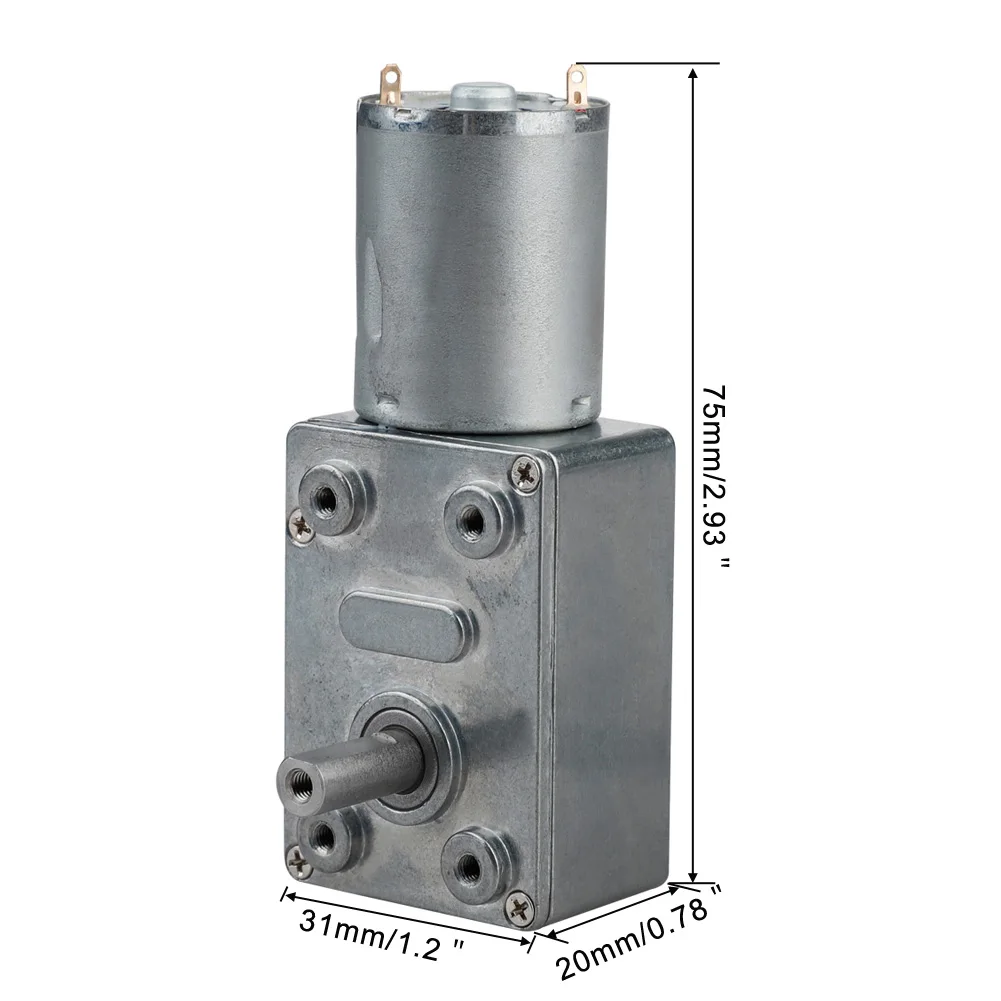 12V Worm Geared Motor 0.6RPM Reversible Gear Reducer Turbo Motor Metal Gear Reverse Self Lock For Automation Equipment