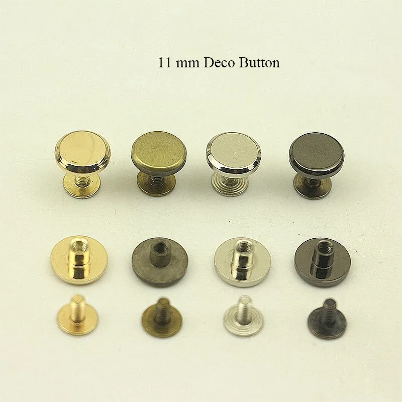 

100pcs 11mm Metal Rivet Nails Round Screw Feets Bag Hardware Decorative Studs Button DIY Twist Snap Hook Clasp Accessories