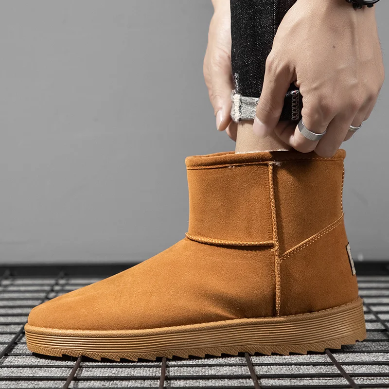 fashion Men's boots outdoor fashion boots top quality men's leather shoes slip on handmade rubber ankle boots men