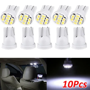 

Car LED Interior Light Bulbs Truck Side Wedge 10pcs Replacement Lamp 1206 2825 White 8 SMD