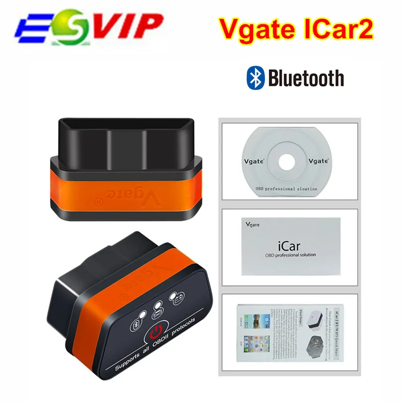 

New Vgate Bluetooth iCar2 OBDII ELM327 iCar2 Bluetooth Vgate OBD Diagnostic Interface For Android PC