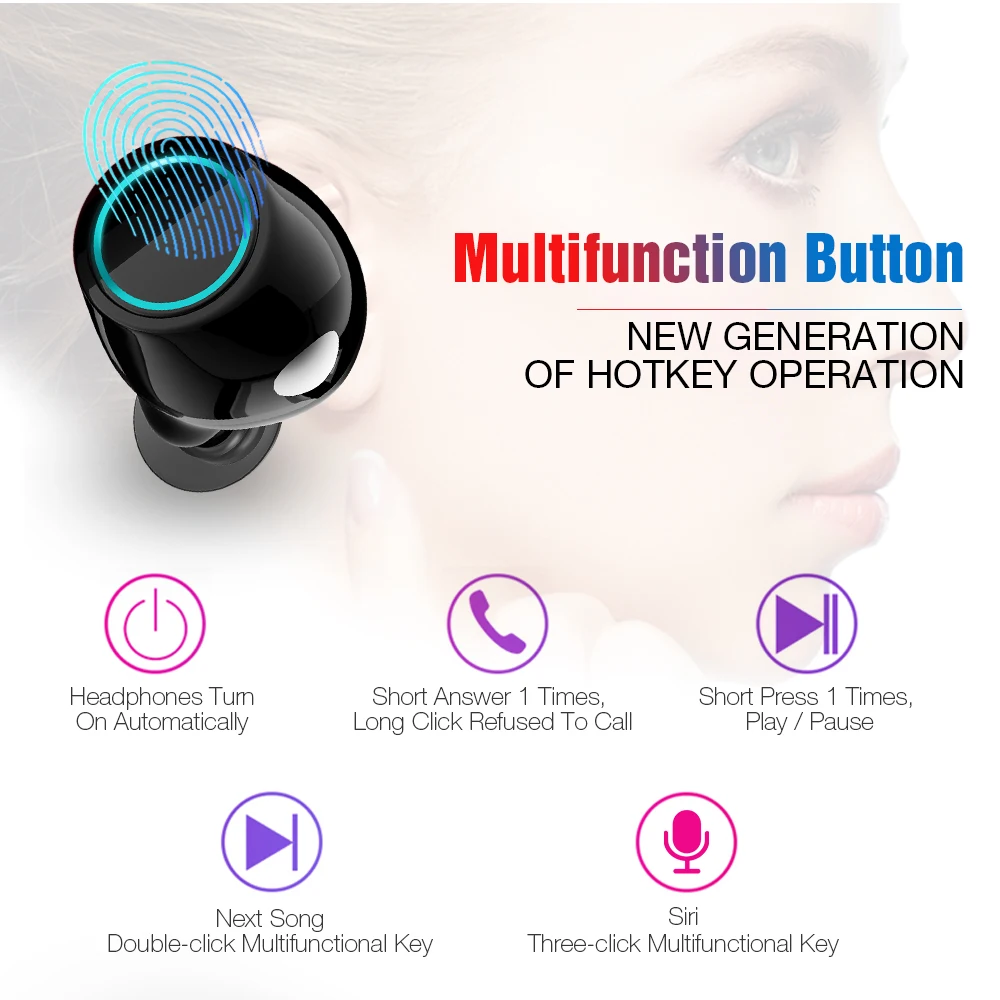 Беспроводные наушники S7 TWS Hi Fi с bluetooth водонепроницаемые воздушными точками