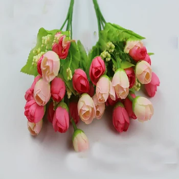 

50 bouquets of artificial rose buds wedding bride holding vase flower pot flower arrangement decoration small bouquet
