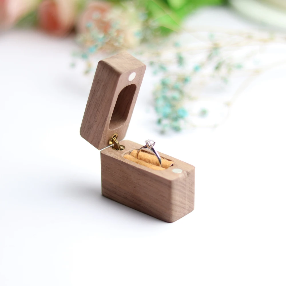 Handmade Rustic Wedding Ring Box Holder Custom Ring Box Wedding Valentines Engagement Wooden Ring Bearer Box
