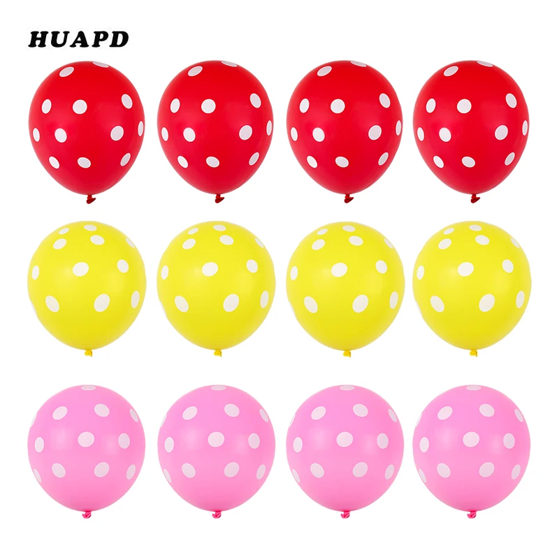 as picture 12pcs/lot 12" latex Balloons/ Mickey Themed Party Decors/ Black Yellow& Red Balloons/ Baby Shower First Birthday Decors - Цвет: as picture