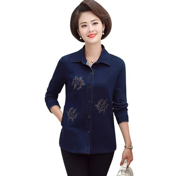 

Autumn Spring Women Embroidery Denim Jacket 2020 Harajuku Jean Jacket Slim Long Sleeve Female Coats Large Size Female Outerwear