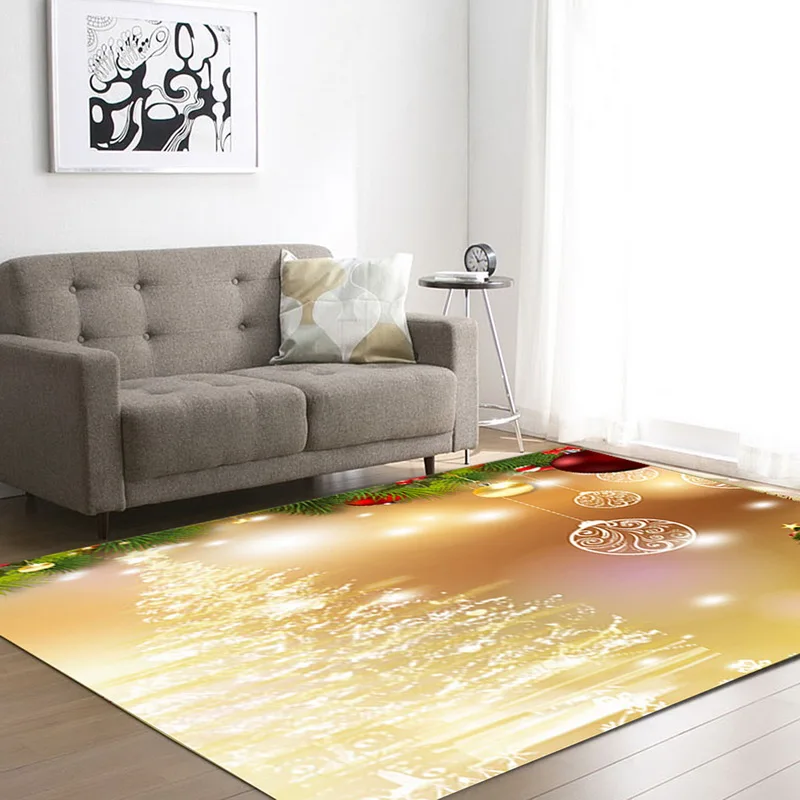 

Christmas Carpet Santa Claus Snowman Large Carpet for Living Room Christmas Decorations for Home Area Rugs Bedroom 99*152cm 27