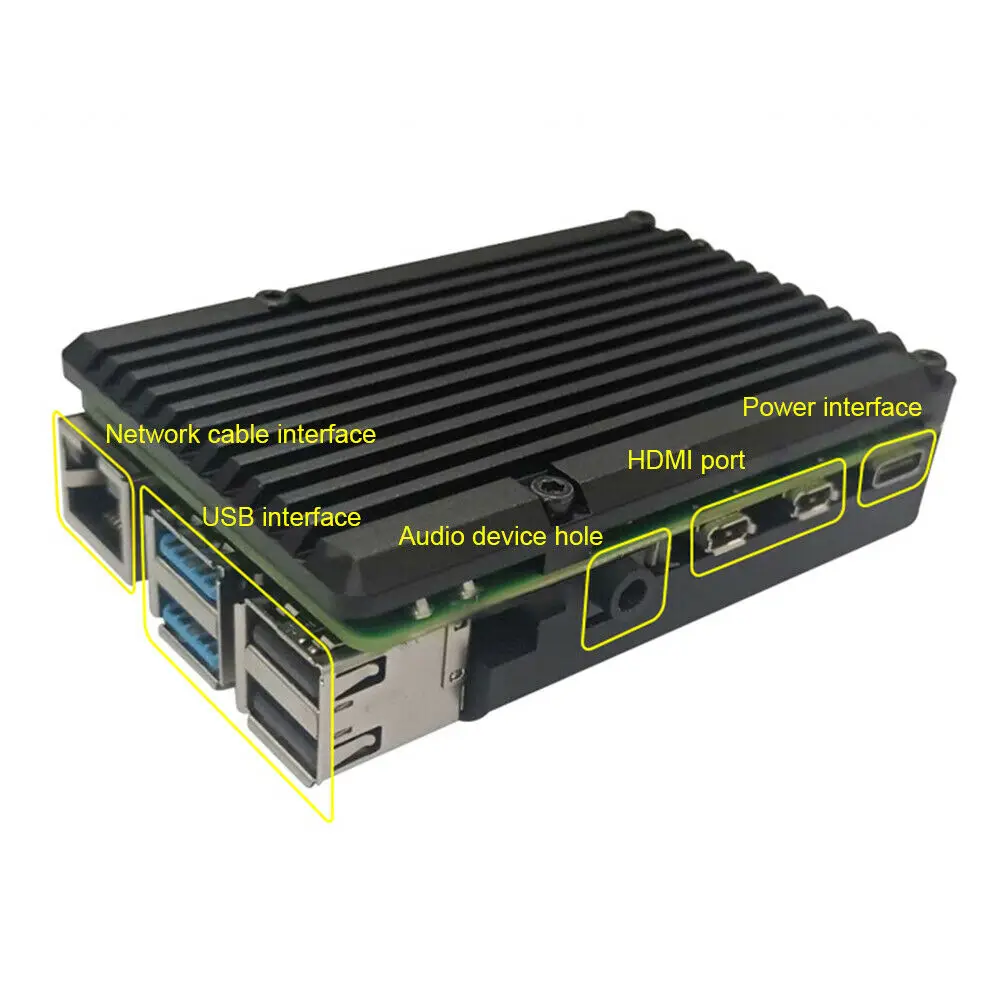 Для Raspberry Pi 4B новейший ЧПУ Алюминиевый сплав чехол Корпус с охлаждающим вентилятором США
