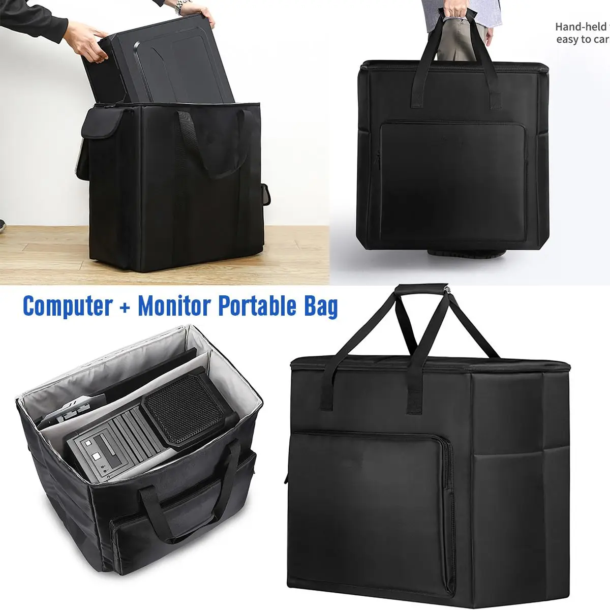 

Desktop PC Computer Travel Storage Carrying Case Bag for Computer Main Processor Case Monitor Keyboard and Mouse